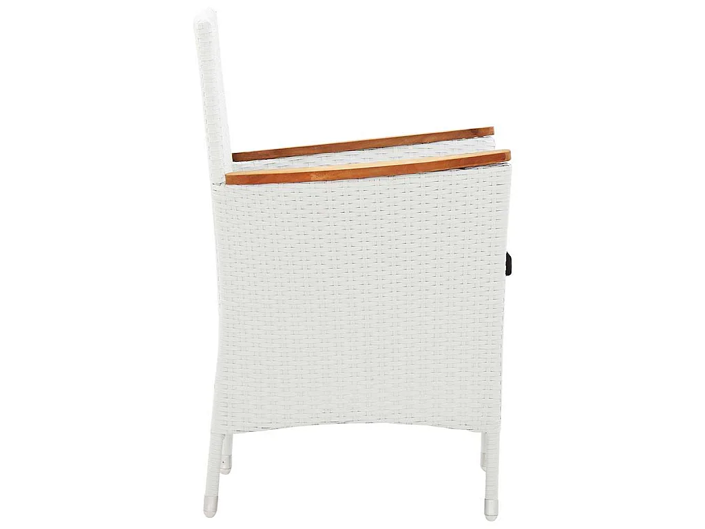 Salon de jardin 5 pcs résine tressée blanc