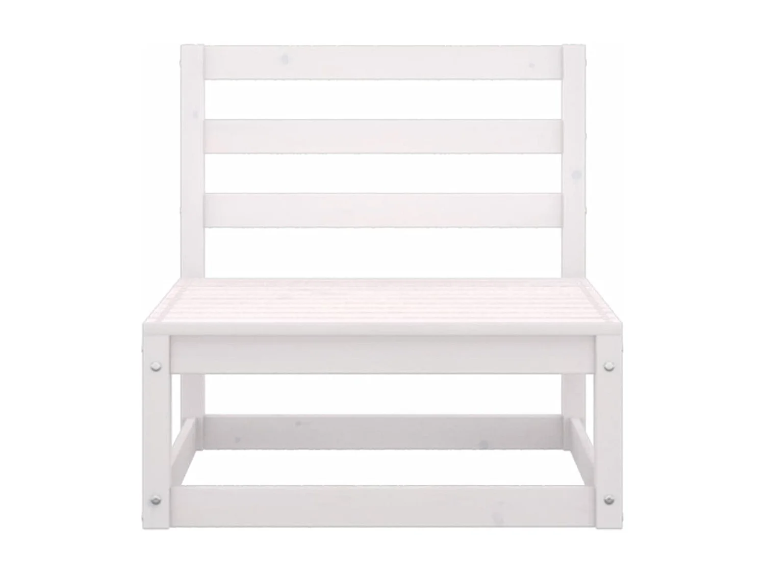 Salon de jardin 7 pcs Blanc Bois de pin massif