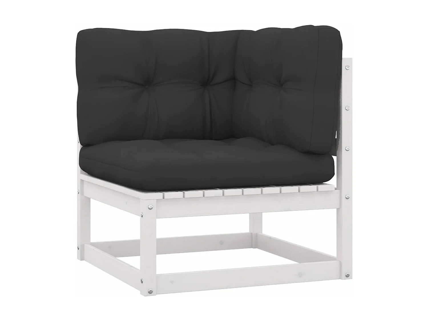 Set Divani da Giardino 10 pz Cuscini Bianchi Massello di Pino