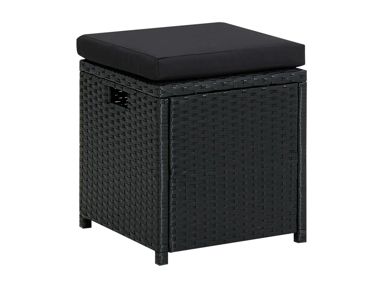 Salon de jardin 6 pcs avec coussins résine tressée noir