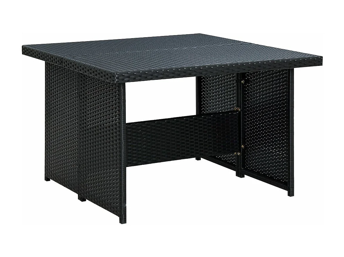 Salon de jardin 6 pcs avec coussins résine tressée noir