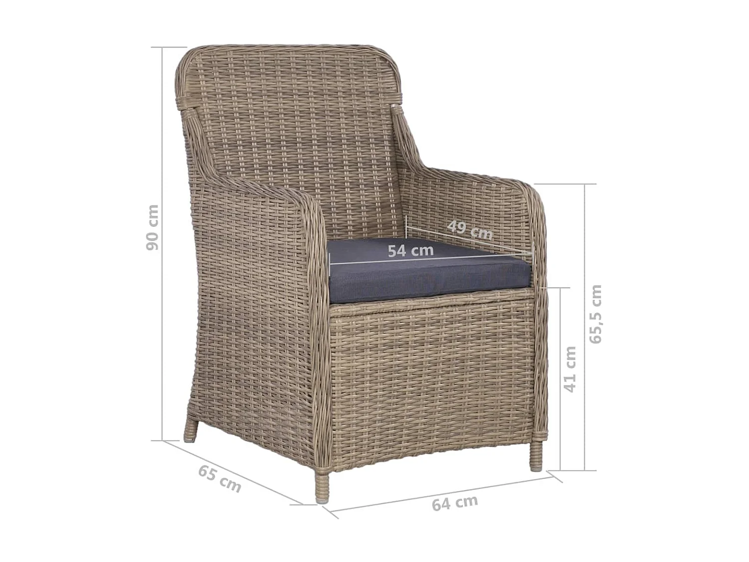 Ensemble à Manger de jardin 11pcs poly rotin et bois solide