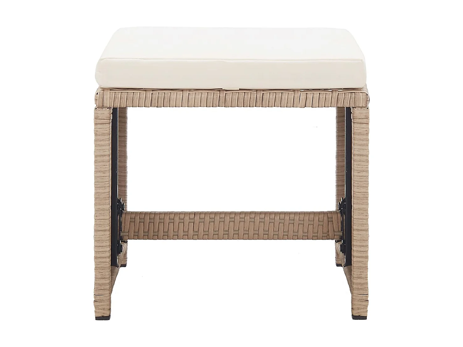 Set da Pranzo da Giardino 17 pz con Cuscini in Polyrattan Beige