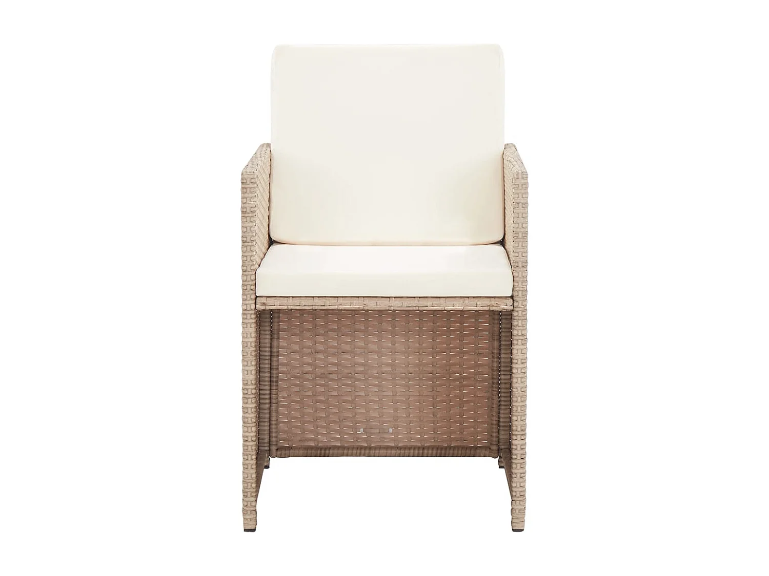 Set da Pranzo da Giardino 17 pz con Cuscini in Polyrattan Beige