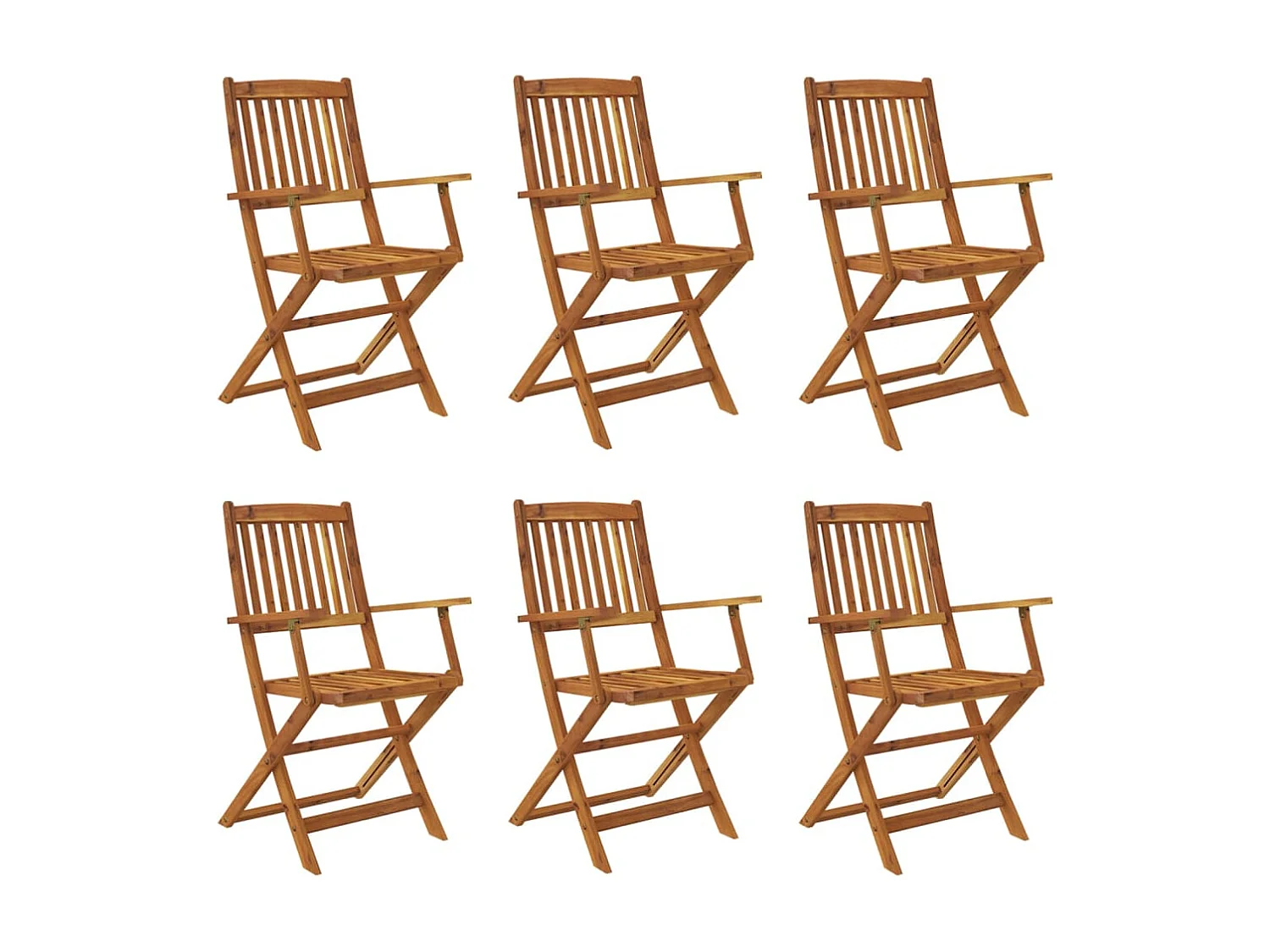 Ensemble à manger d'extérieur pliable 7pcs Bois d'acacia solide