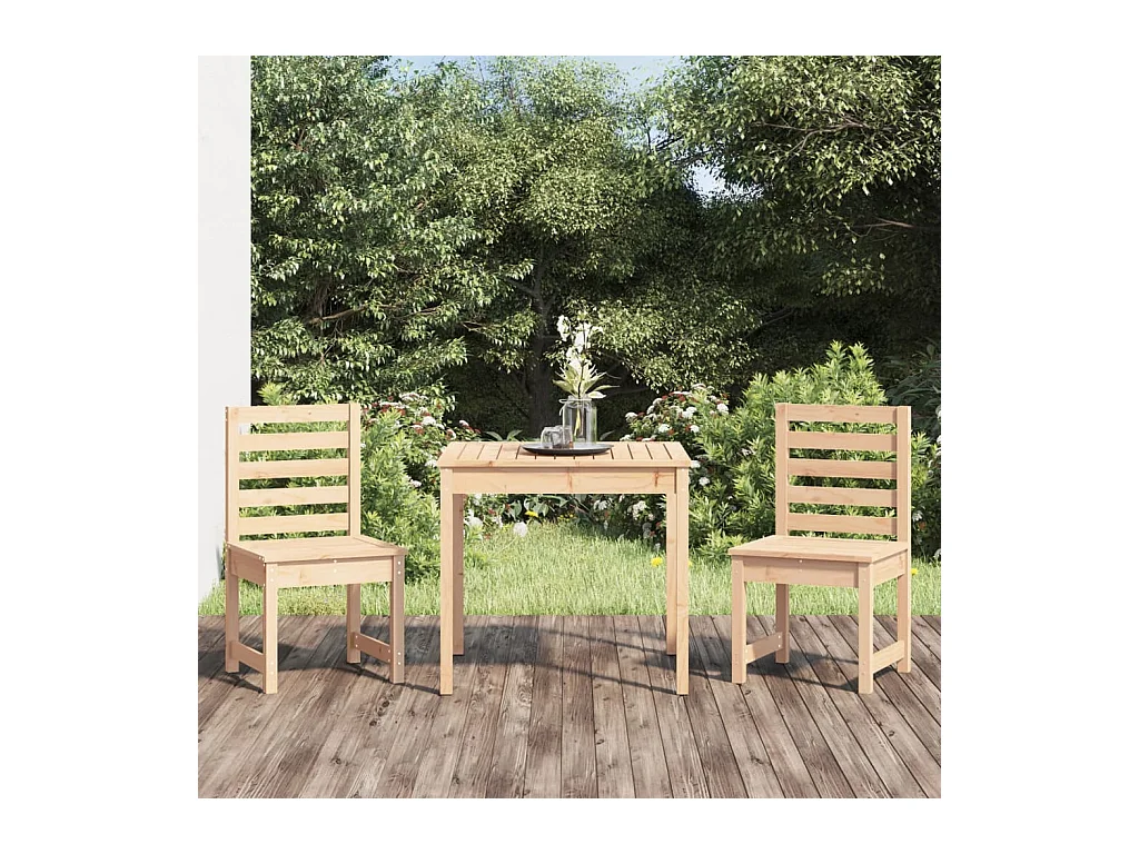 Ensemble de bistrot de jardin 3 pcs bois de pin massif