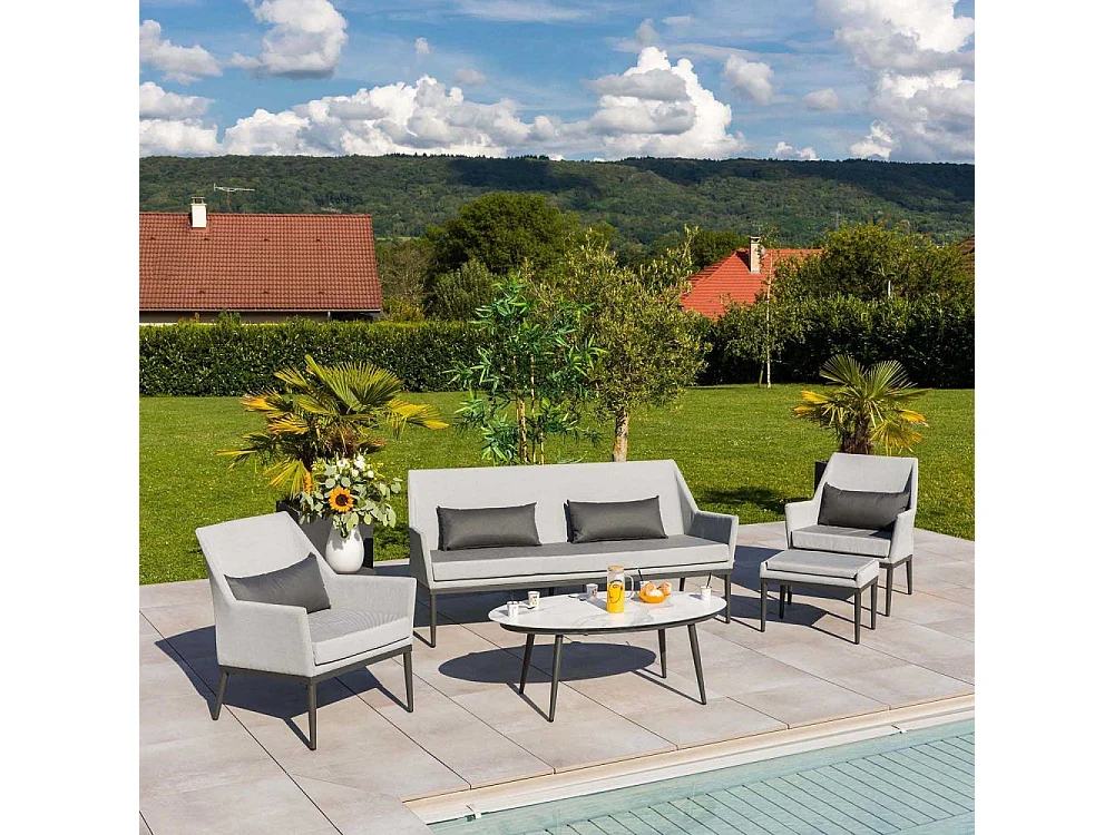 Salon de jardin en aluminium 6 personnes Cabrera