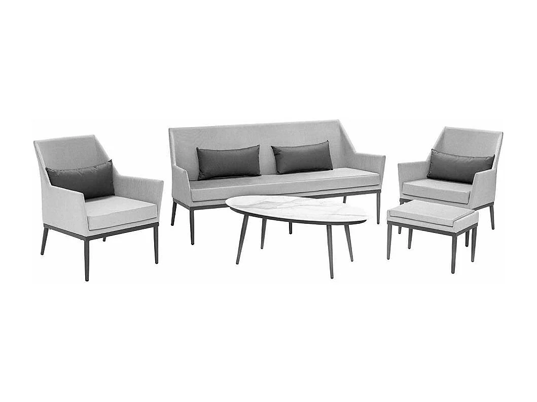 Salon de jardin en aluminium 6 personnes Cabrera