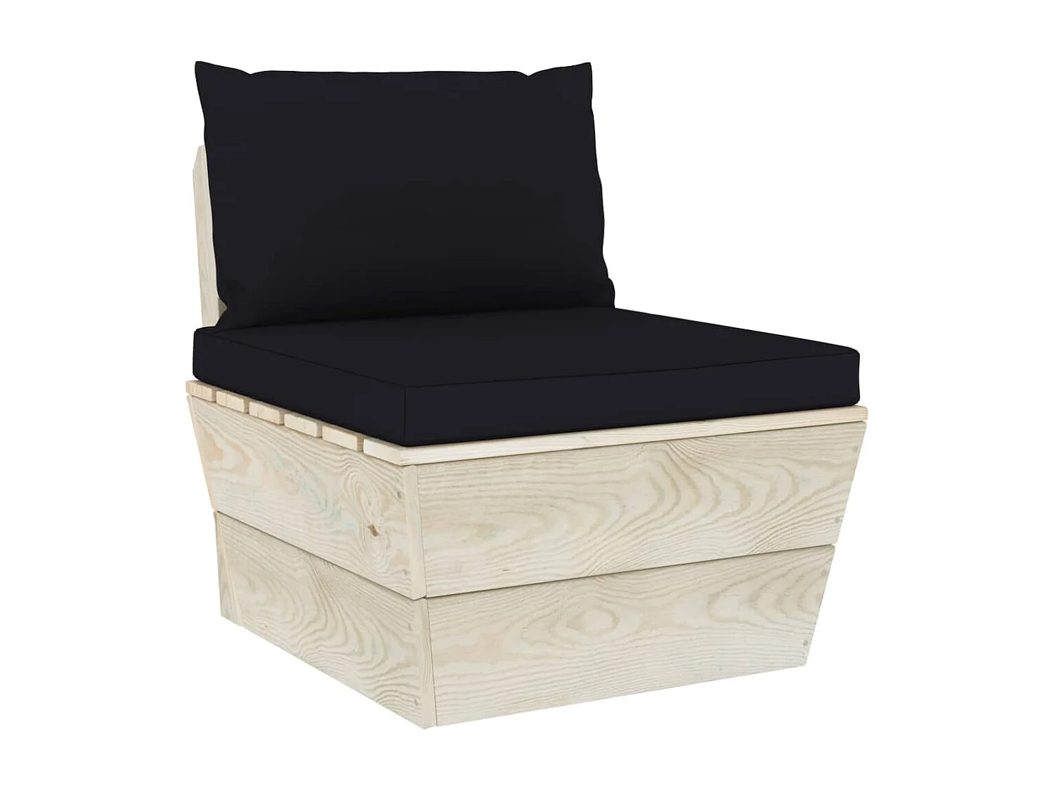 Salon de jardin palette 7 pcs avec coussins bois d'épicéa