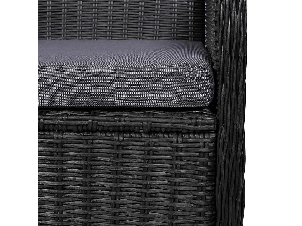 Ensemble à manger d'extérieur 7 pcs Résine tressée Noir