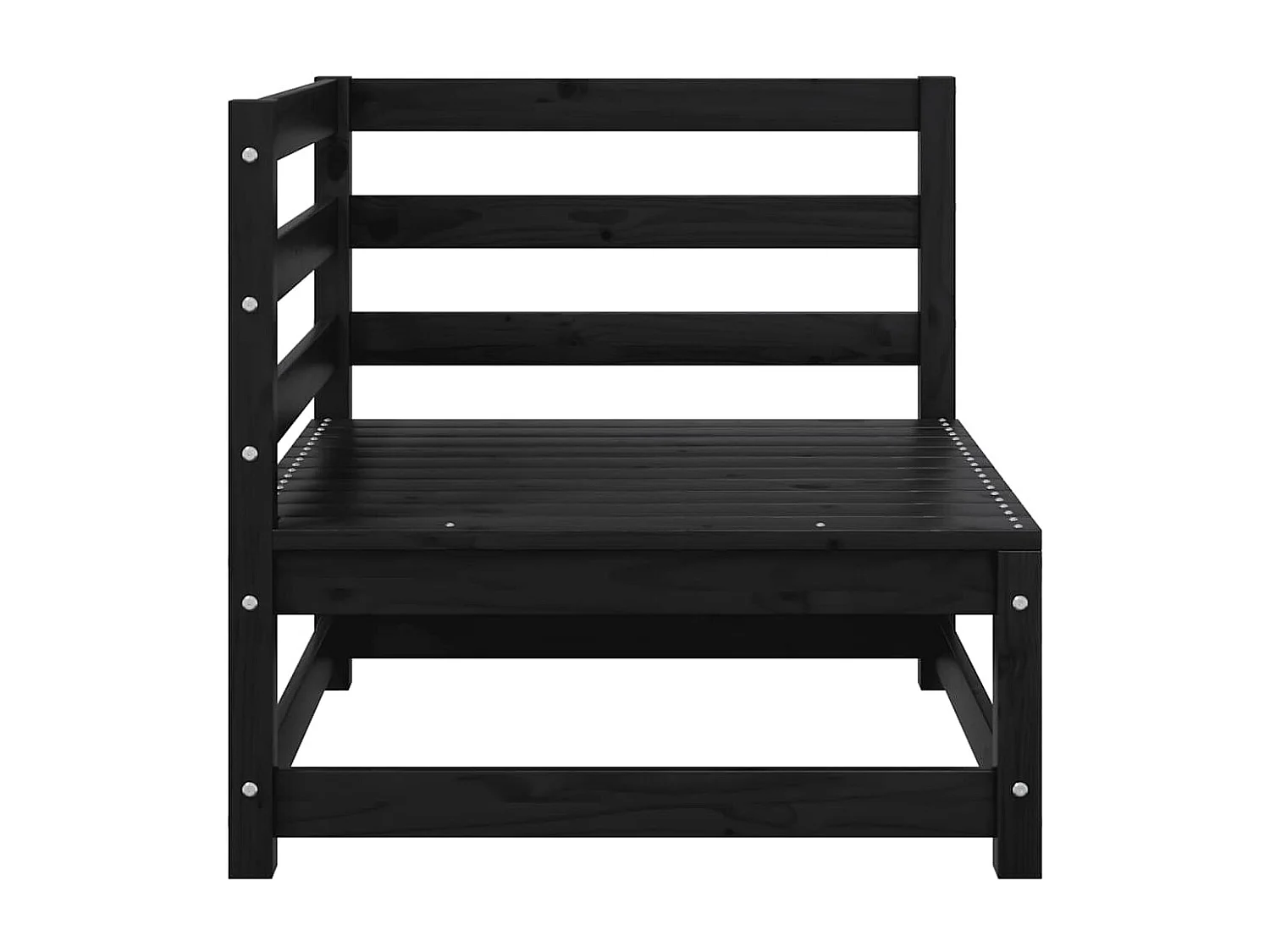 Salon de jardin 2 pcs noir bois de pin massif