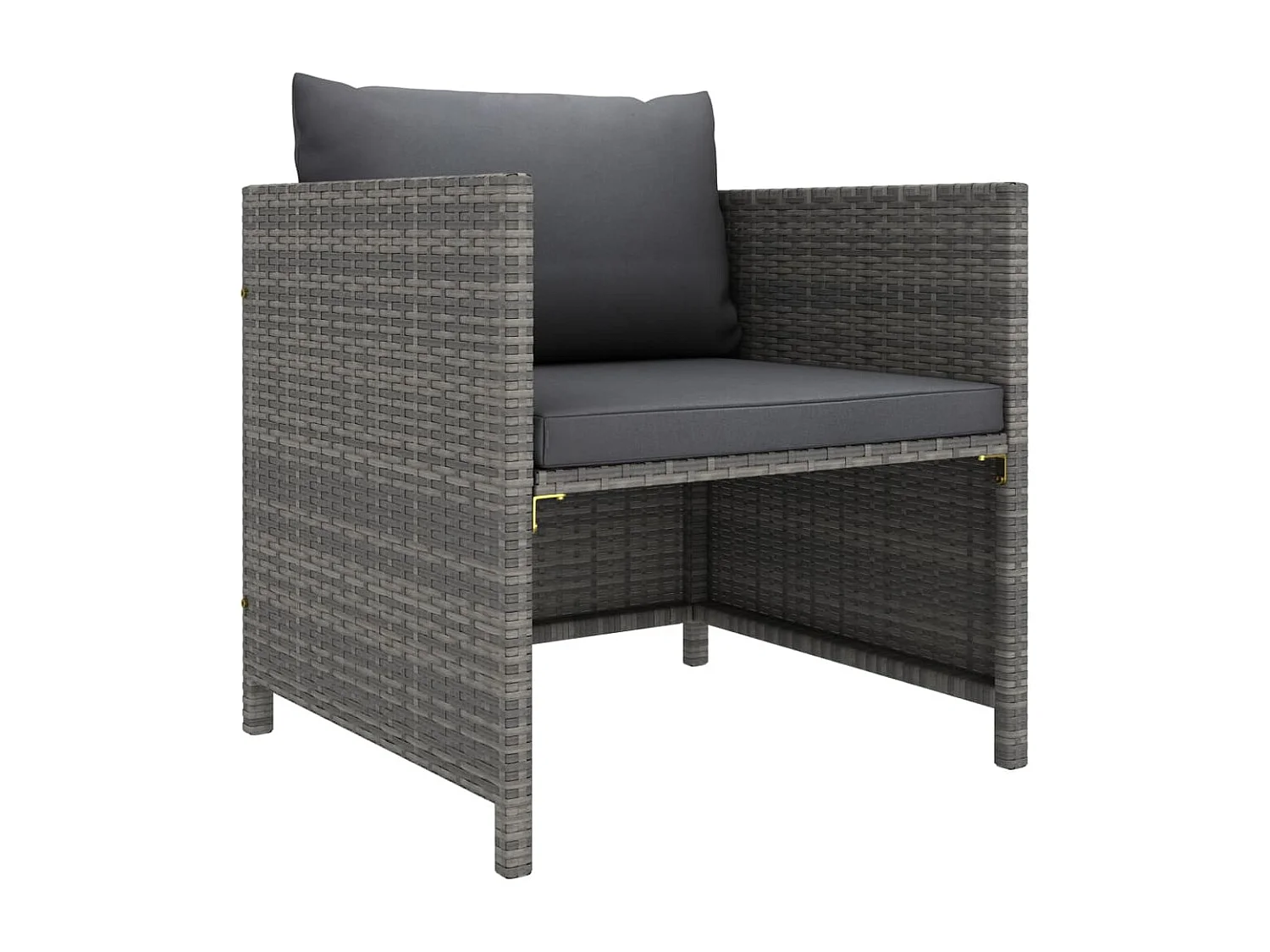 Salon de jardin 5 pcs avec coussins Résine tressée Gris