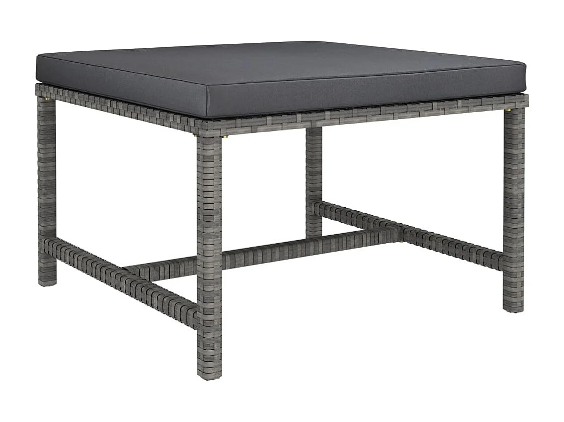 Salon de jardin 5 pcs avec coussins Résine tressée Gris