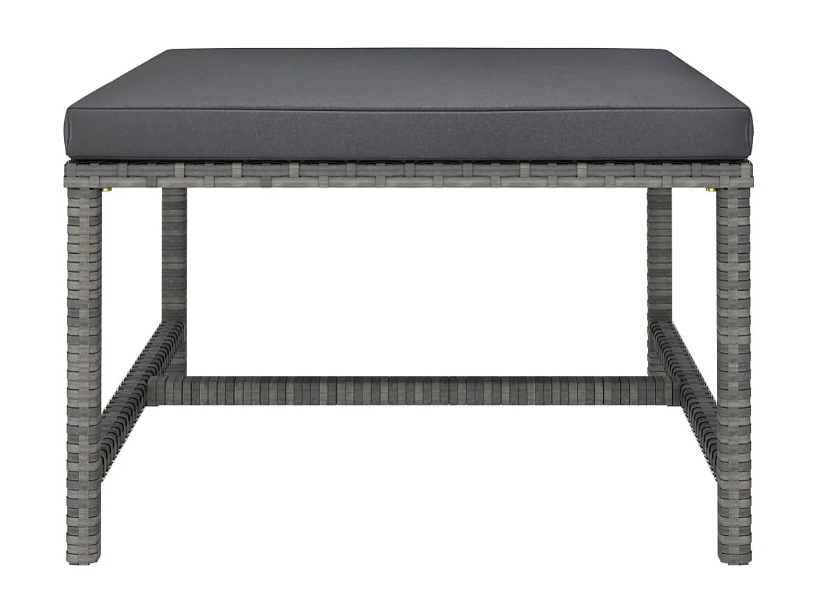 Salon de jardin 5 pcs avec coussins Résine tressée Gris