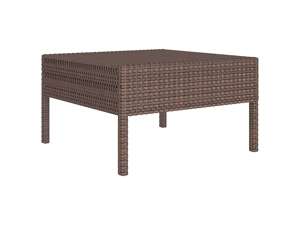 10-tlg. Garten-Lounge-Set mit Auflagen Poly Rattan Braun