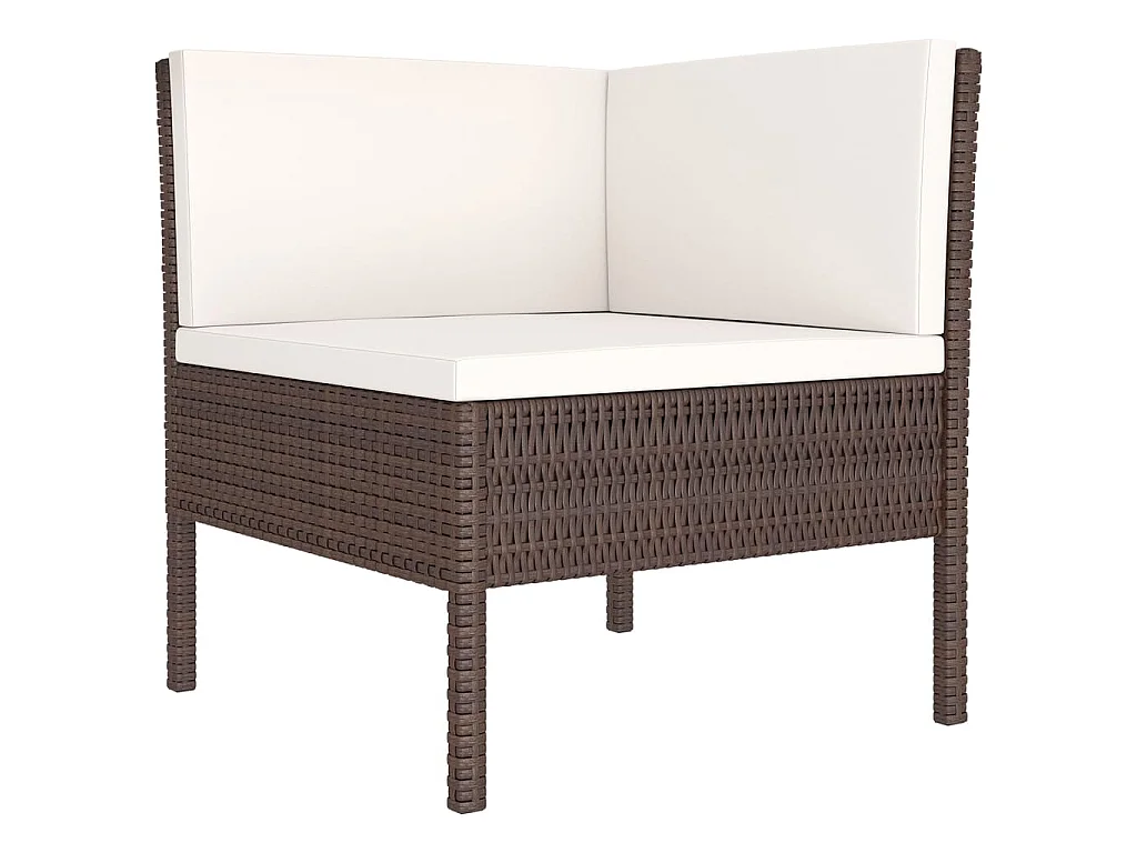 10-tlg. Garten-Lounge-Set mit Auflagen Poly Rattan Braun