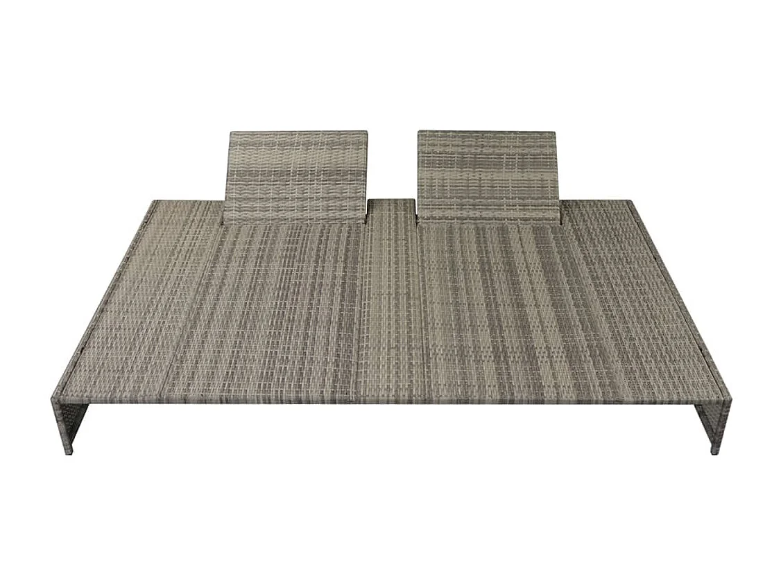 Set Divani da Giardino 5 pz con Cuscini in Polyrattan Grigio