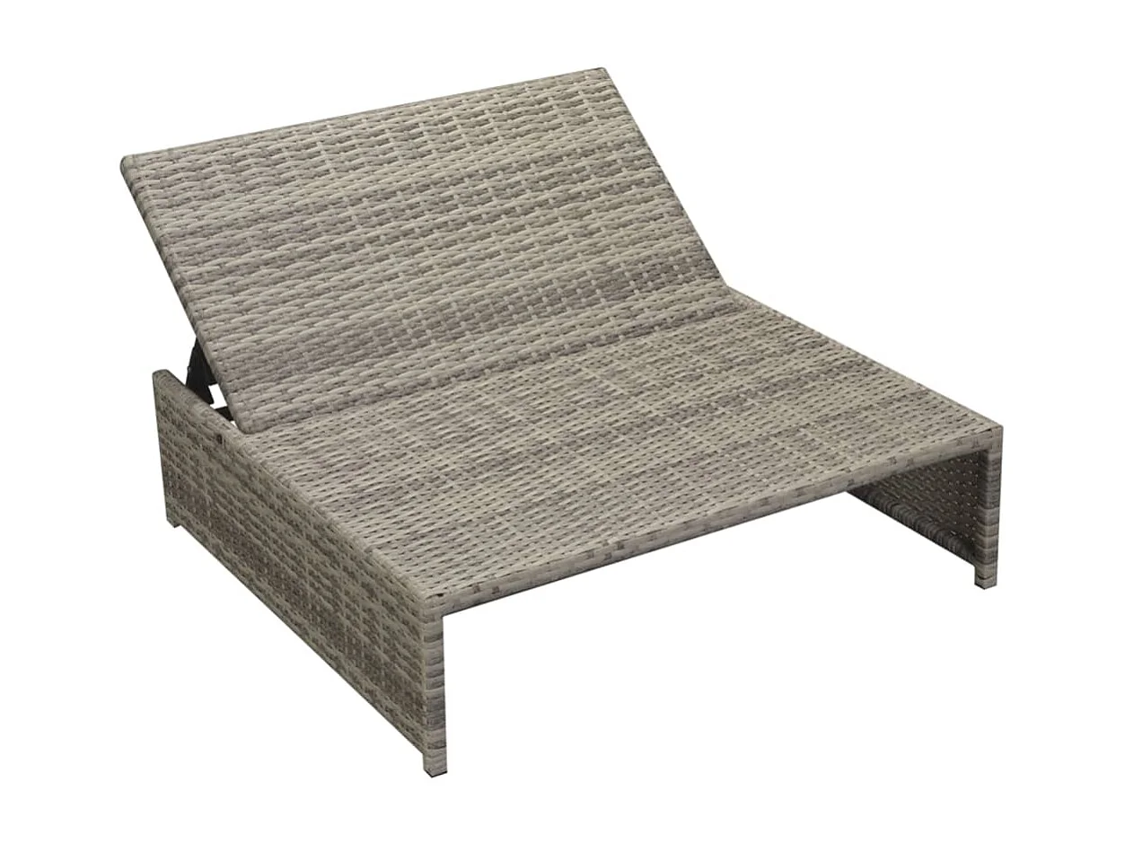 Set Divani da Giardino 5 pz con Cuscini in Polyrattan Grigio