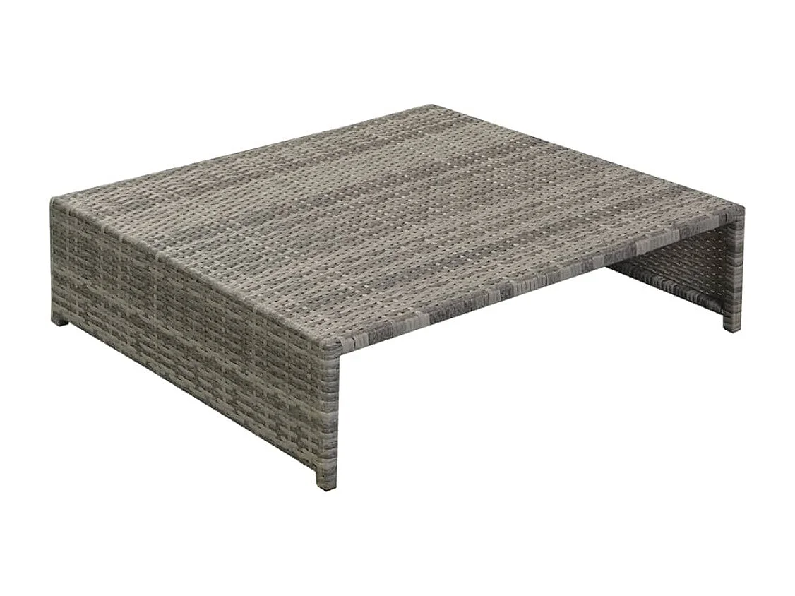 Set Divani da Giardino 5 pz con Cuscini in Polyrattan Grigio