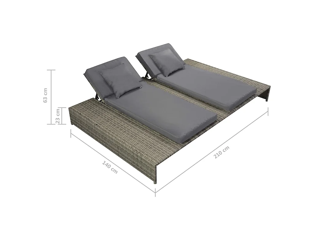 Salon de jardin 5 pcs avec coussins Résine tressée Gris