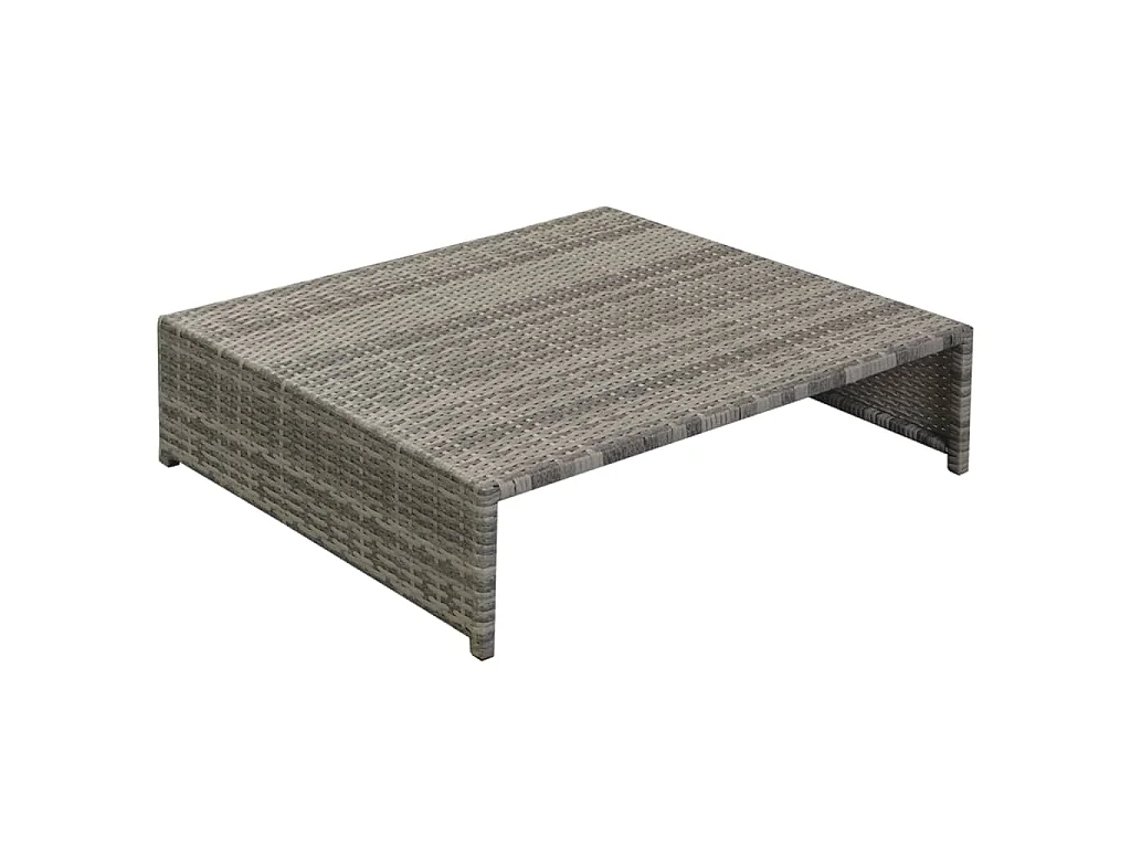 Salon de jardin 5 pcs avec coussins Résine tressée Gris