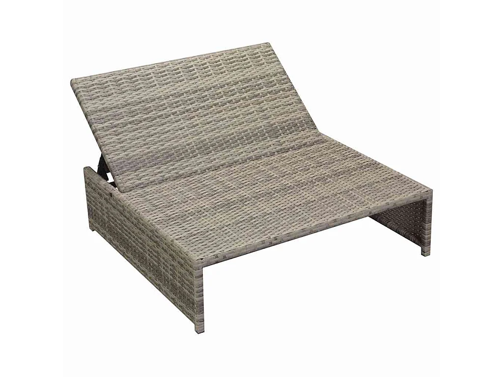 Set de muebles de jardín 5 pzas y cojines ratán sintético gris