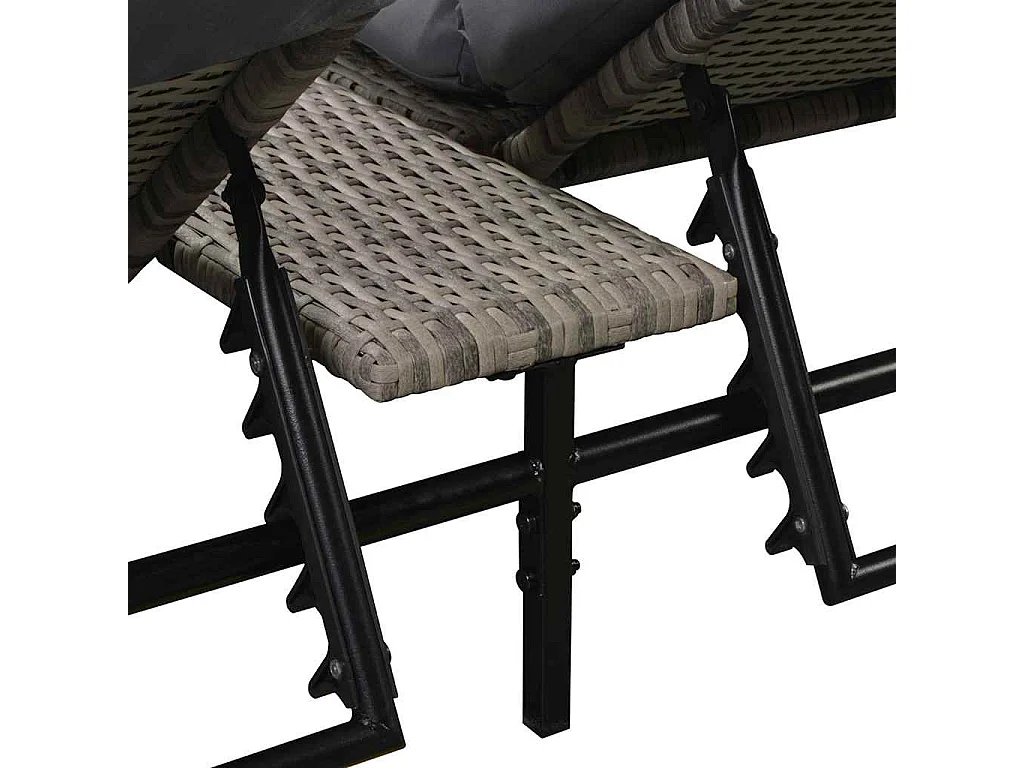 Set de muebles de jardín 5 pzas y cojines ratán sintético gris