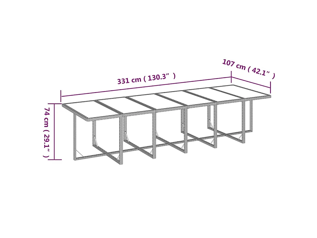Set da Pranzo per Giardino 17 pz con Cuscini in Polyrattan Nero