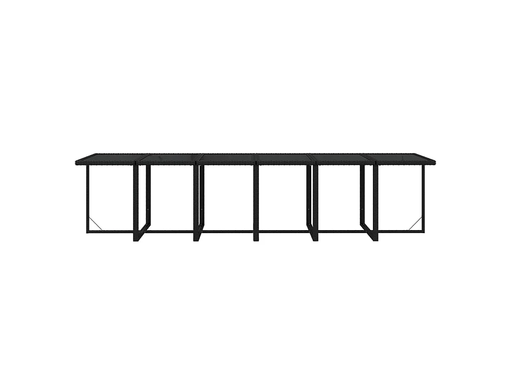 Set da Pranzo per Giardino 17 pz con Cuscini in Polyrattan Nero