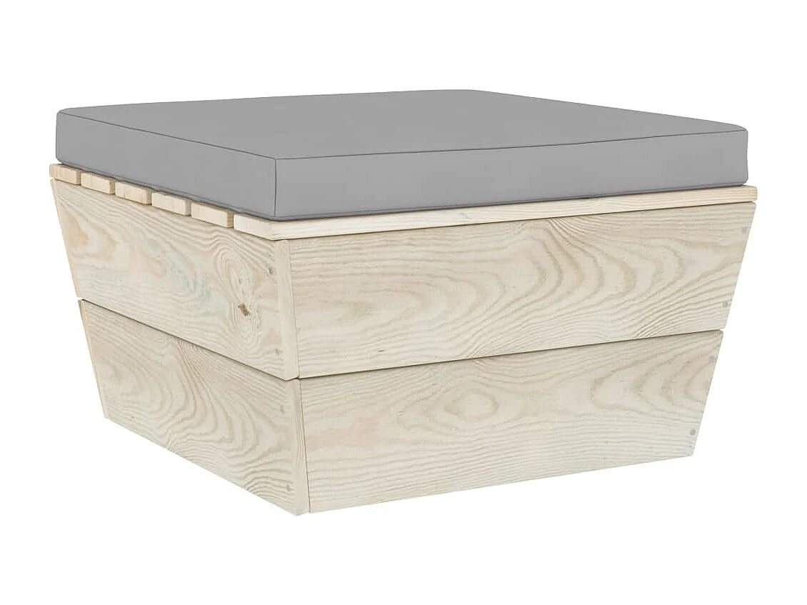 Salon de jardin palette 3 pcs avec coussins bois d'épicéa