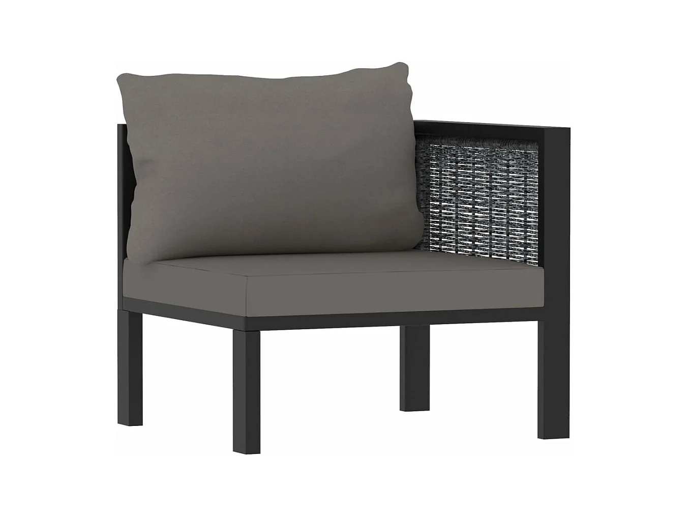 7-tlg. Garten-Lounge-Set mit Auflagen Poly Rattan Anthrazit