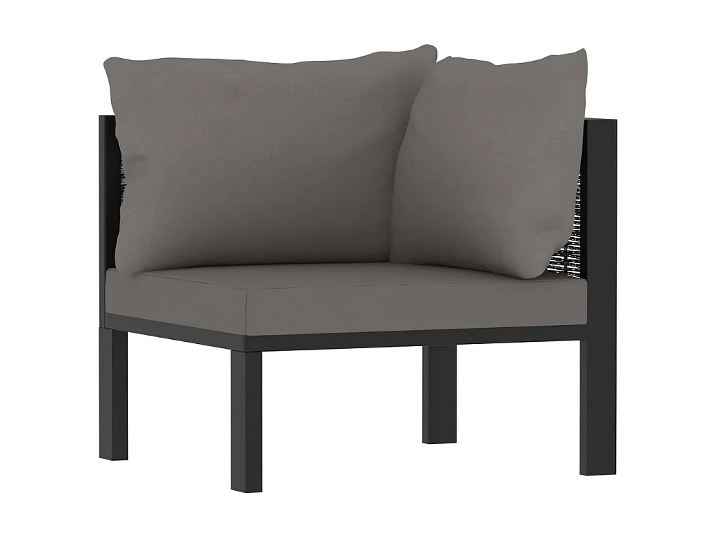 Set Divani da Giardino 7 pz con Cuscini in Polyrattan Antracite