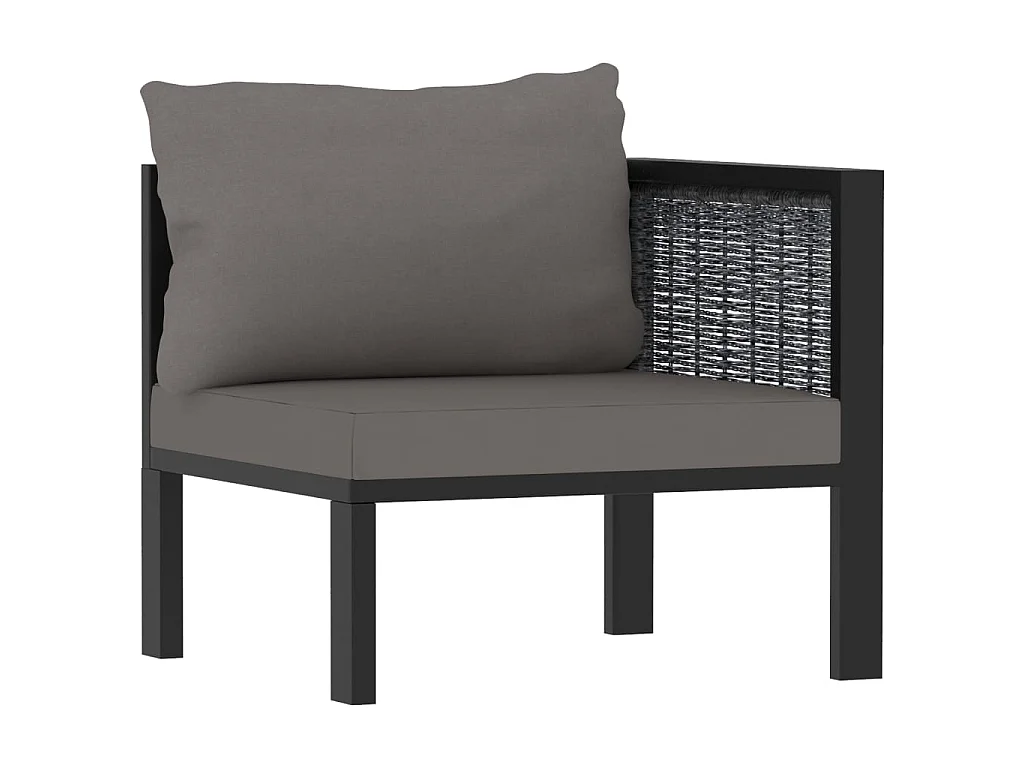 Set Divani da Giardino 7 pz con Cuscini in Polyrattan Antracite