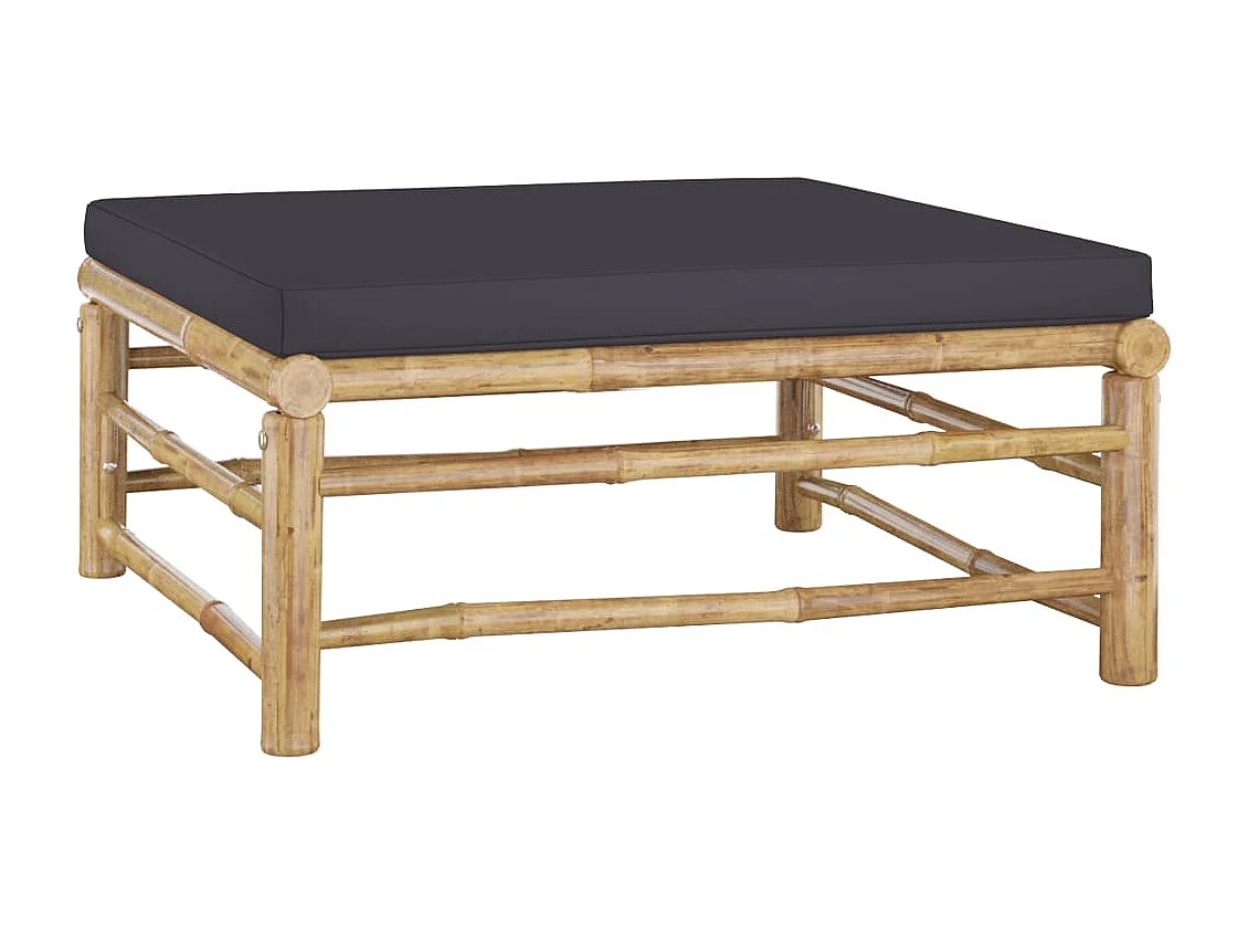 8-tlg. Garten-Lounge-Set mit Dunkelgrauen Kissen Bambus