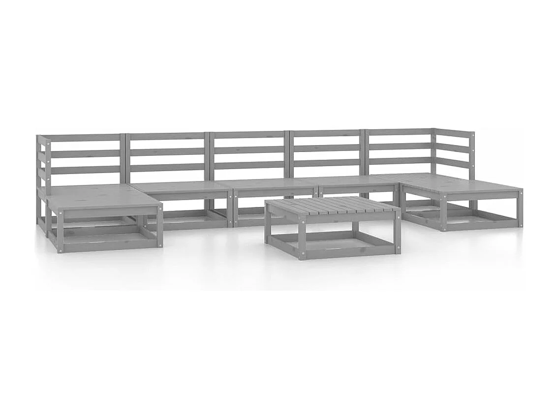 8-tlg. Garten-Lounge-Set Massivholz Kiefer