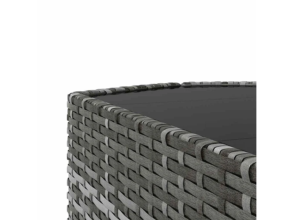 Set de muebles de jardín 3 pzas y cojines ratán sintético gris