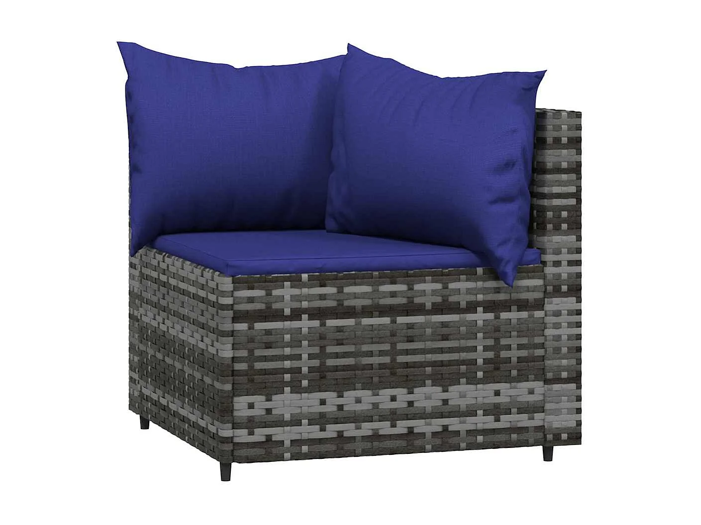3-delige Loungeset met kussens poly rattan grijs