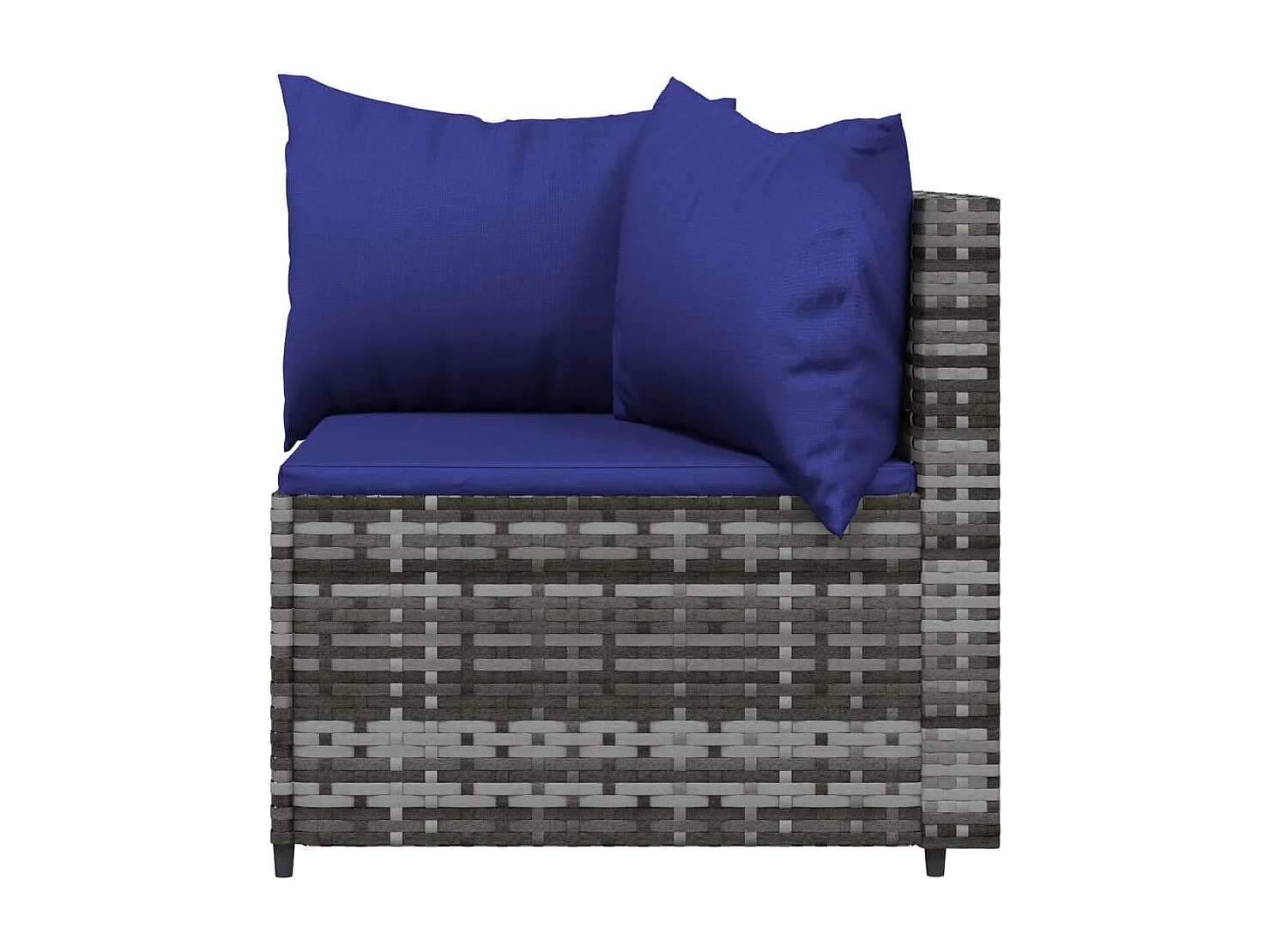3-delige Loungeset met kussens poly rattan grijs