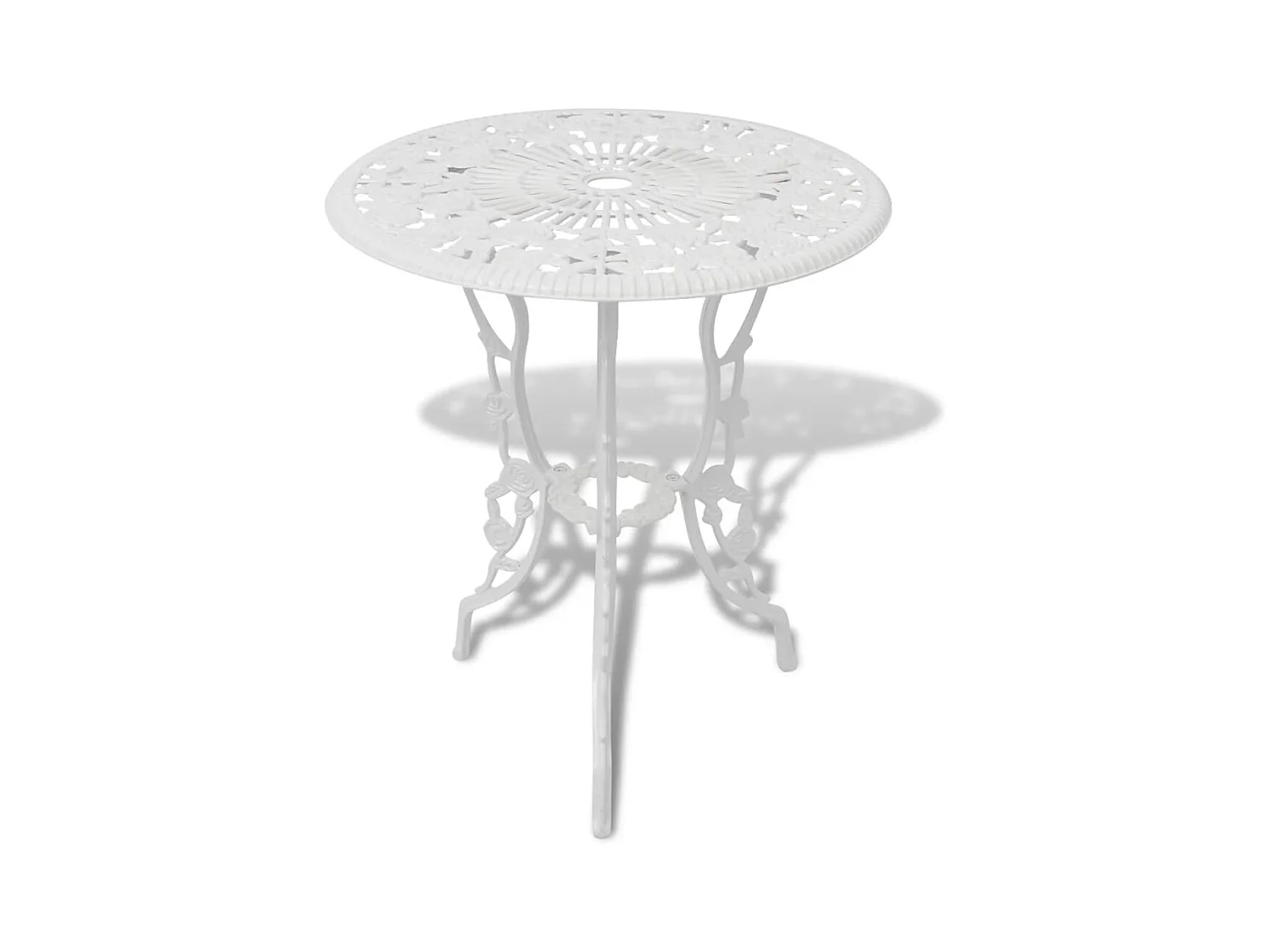 3-tlg. Bistro-Set Aluminiumguss Weiß