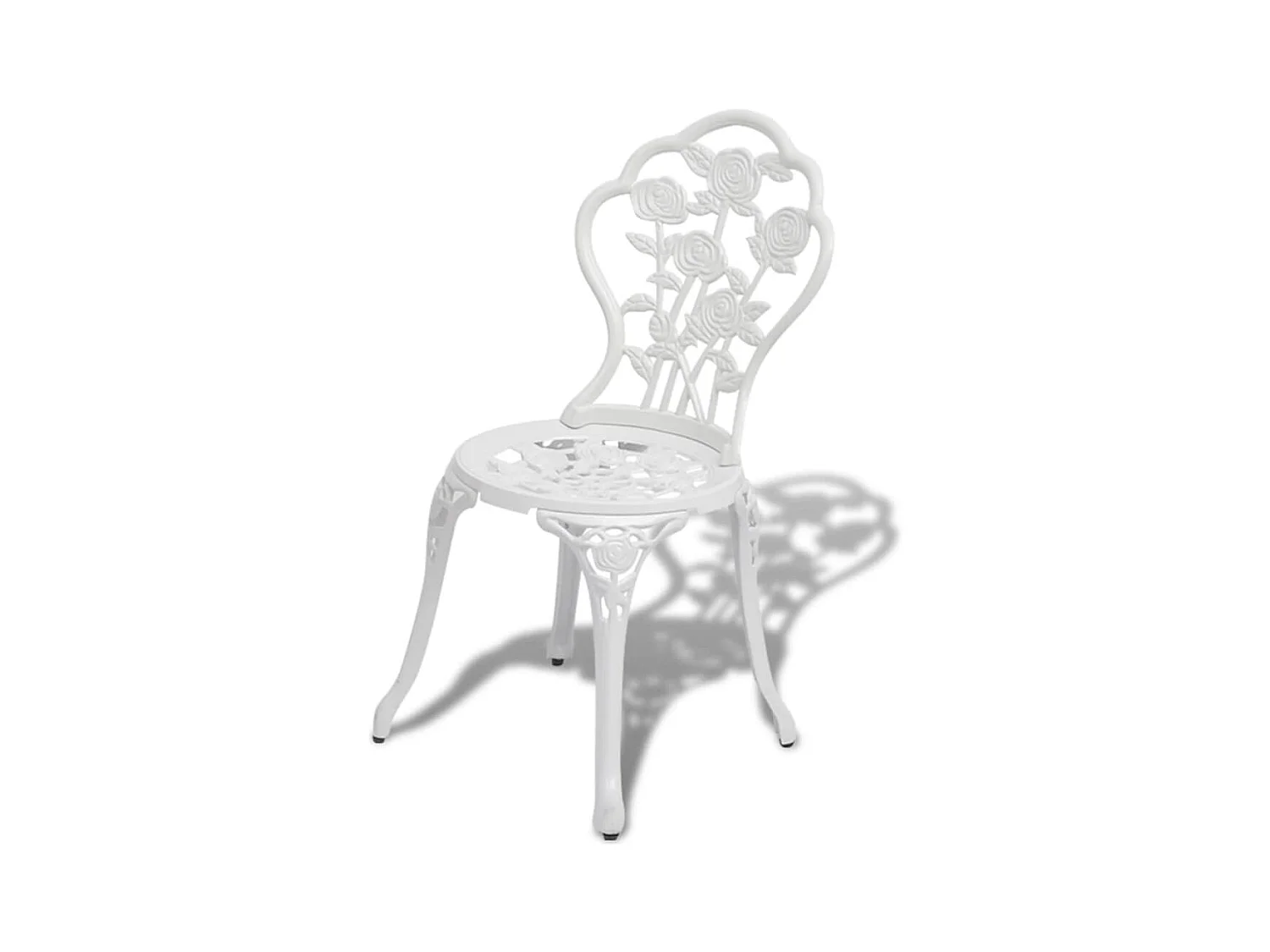 3-tlg. Bistro-Set Aluminiumguss Weiß