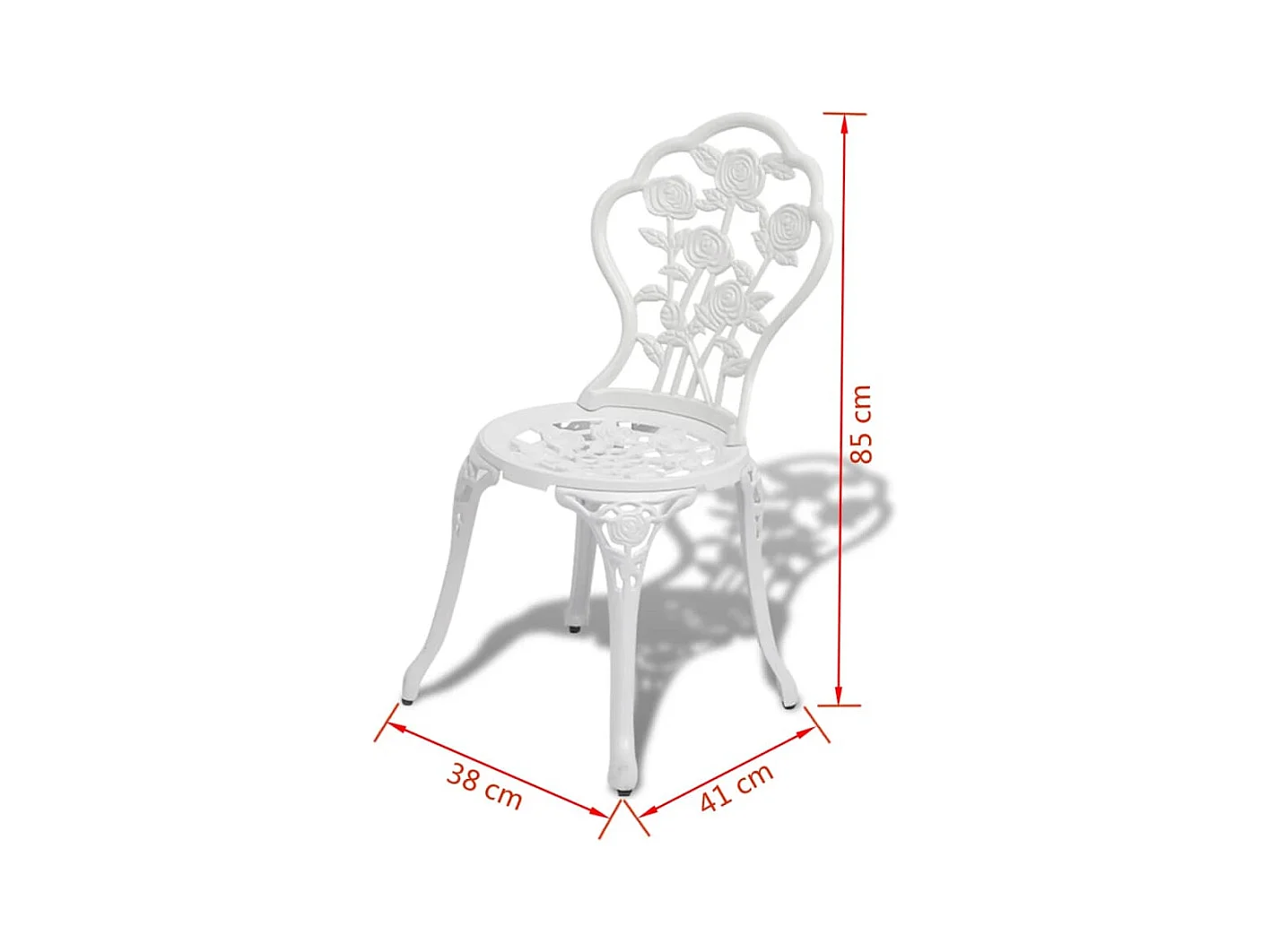 3-tlg. Bistro-Set Aluminiumguss Weiß