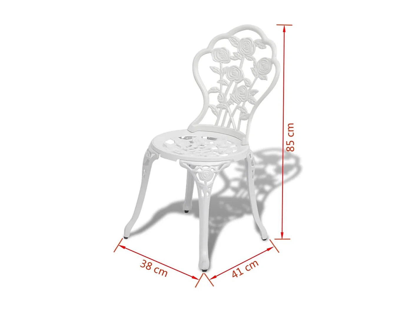 Ensemble de bistro 3 pcs Aluminium coulé Blanc