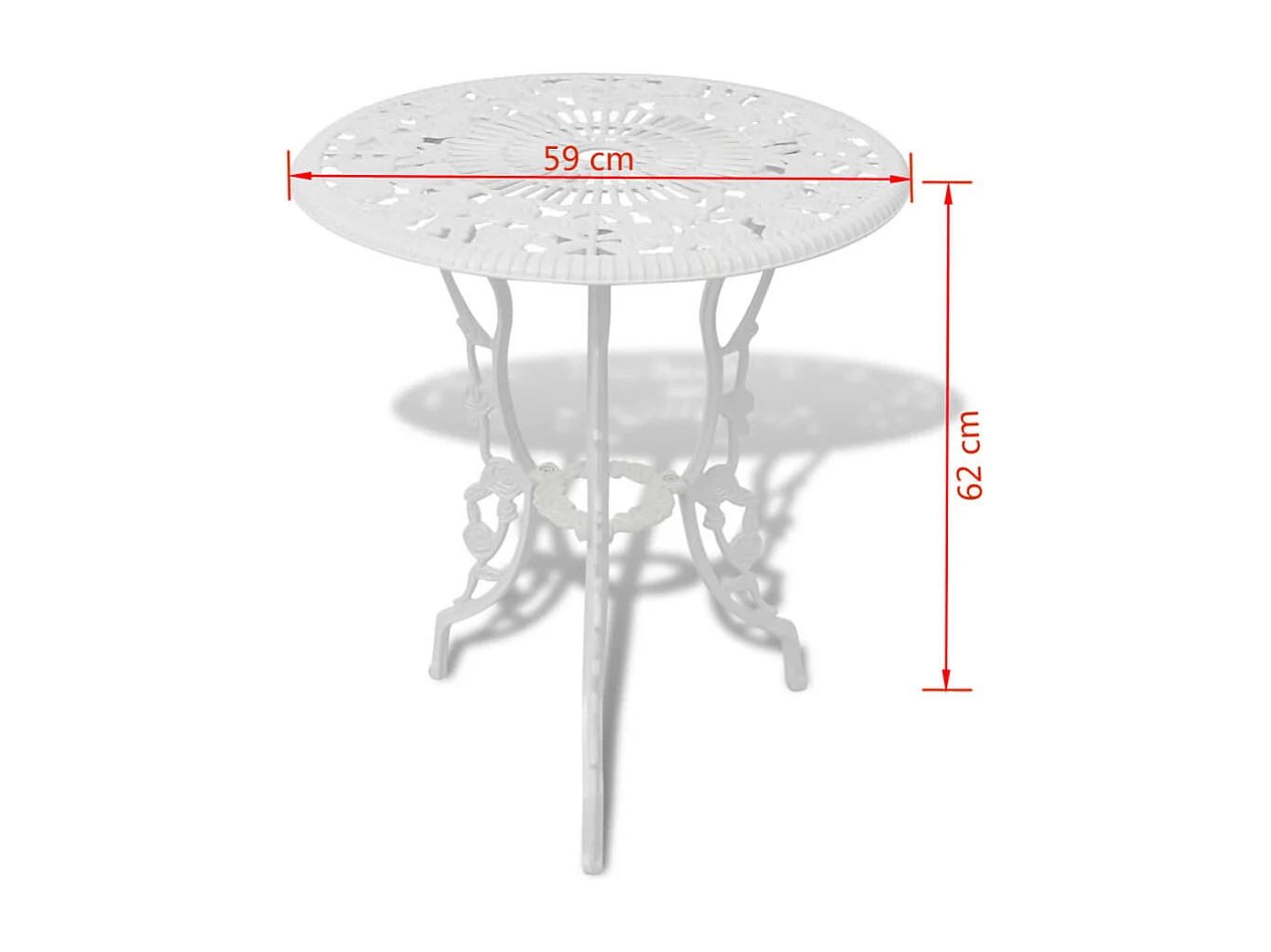 Ensemble de bistro 3 pcs Aluminium coulé Blanc