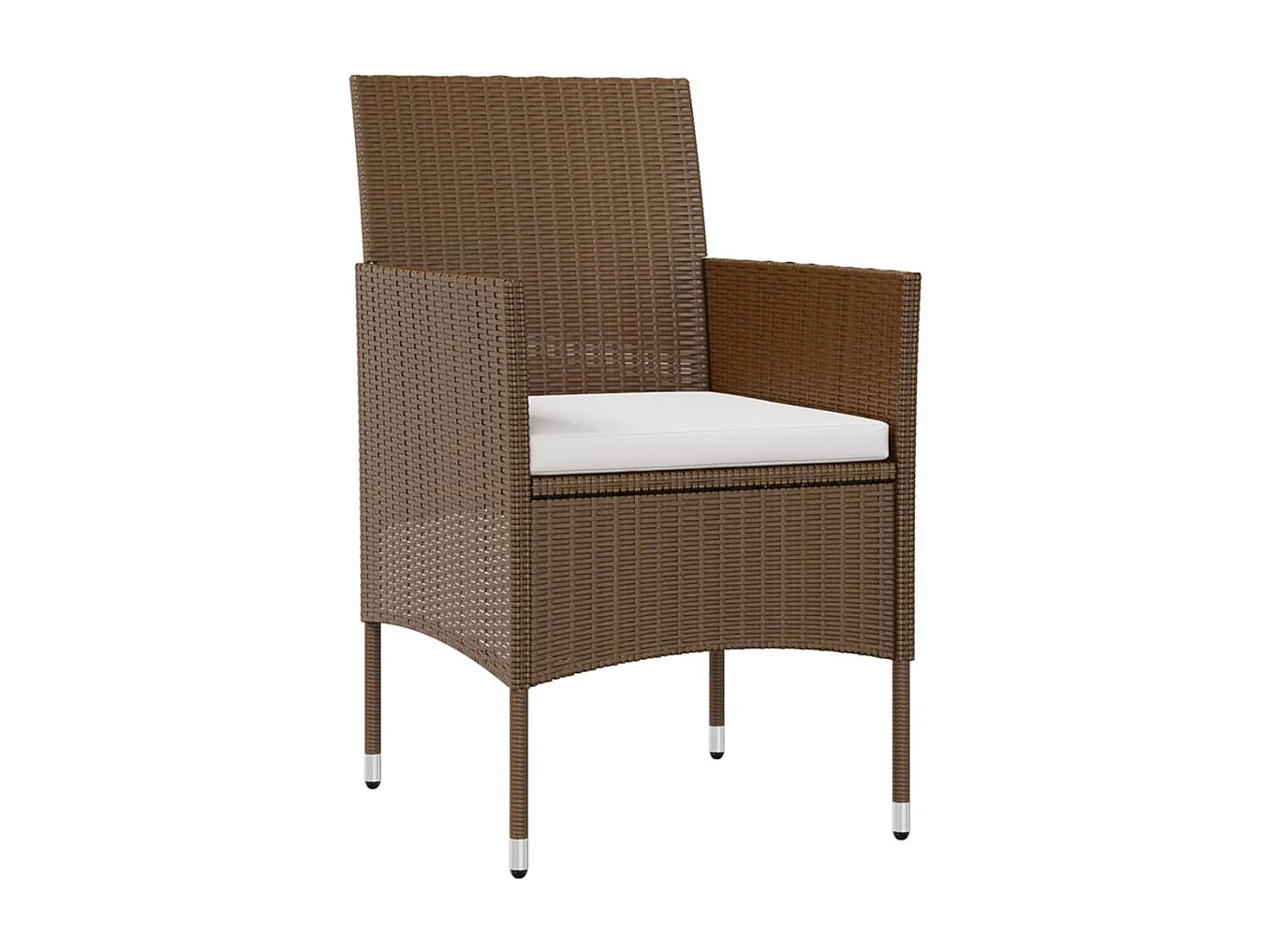 Salon de jardin 8 pcs avec coussins résine tressée marron