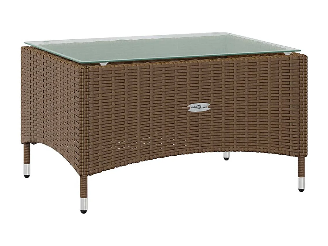 Salon de jardin 8 pcs avec coussins résine tressée marron