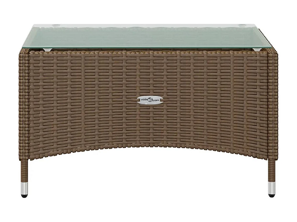 Salon de jardin 8 pcs avec coussins résine tressée marron