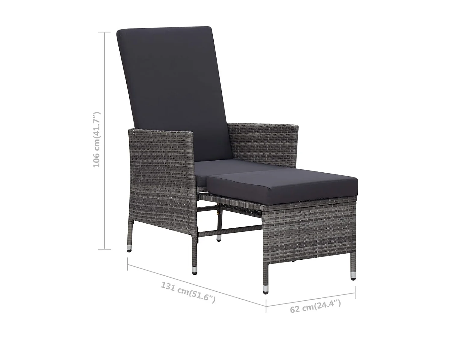 Salon de jardin 2 pcs avec coussins Résine tressée Gris