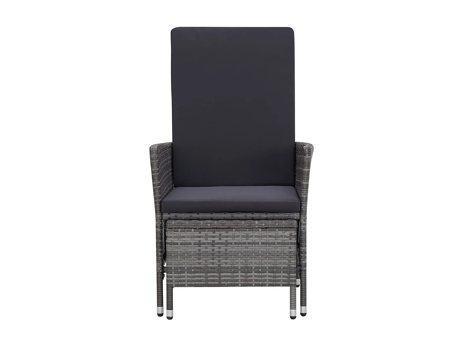 Salon de jardin 2 pcs avec coussins Résine tressée Gris