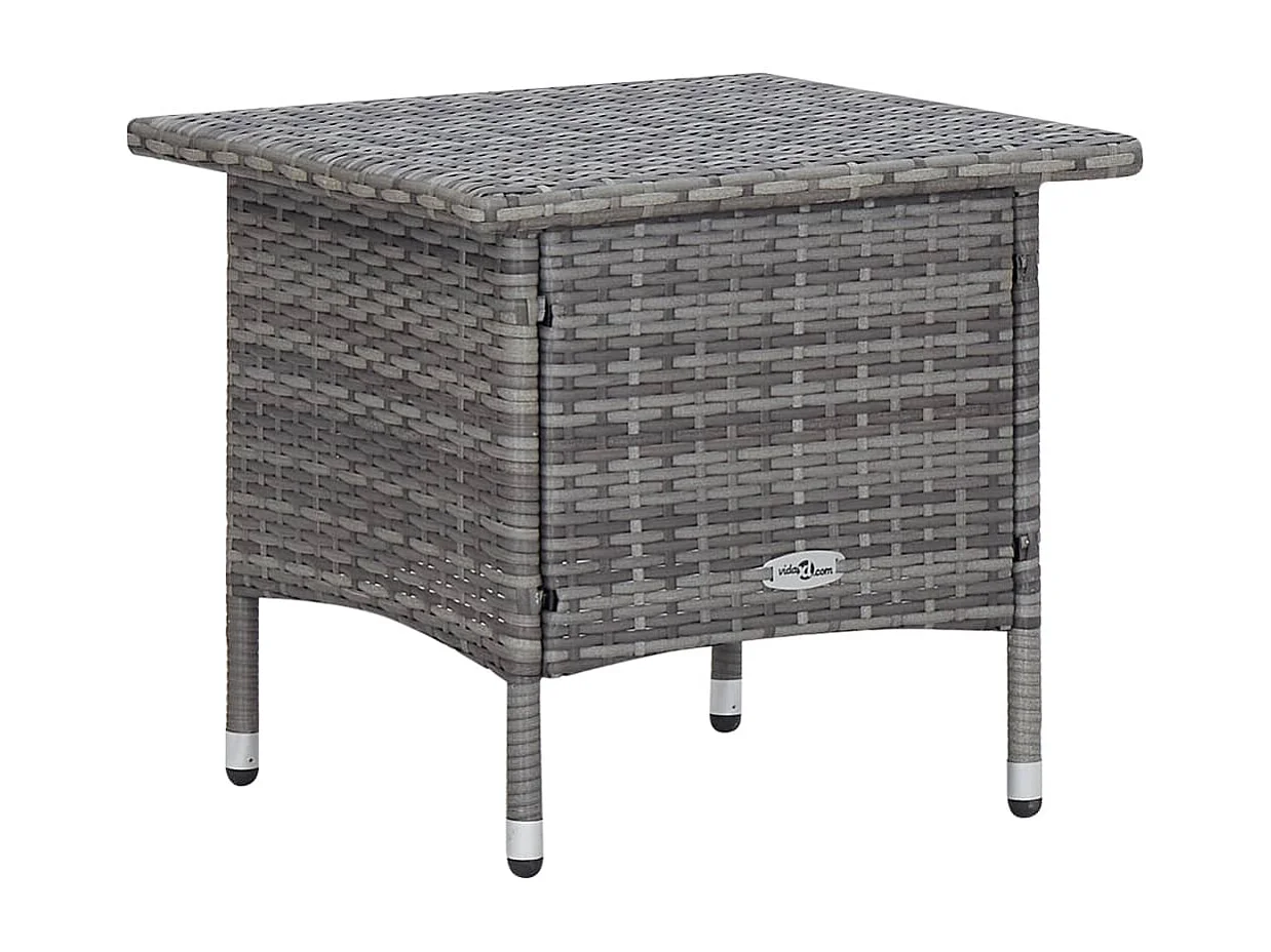 Salon de jardin 2 pcs avec coussins Résine tressée Gris