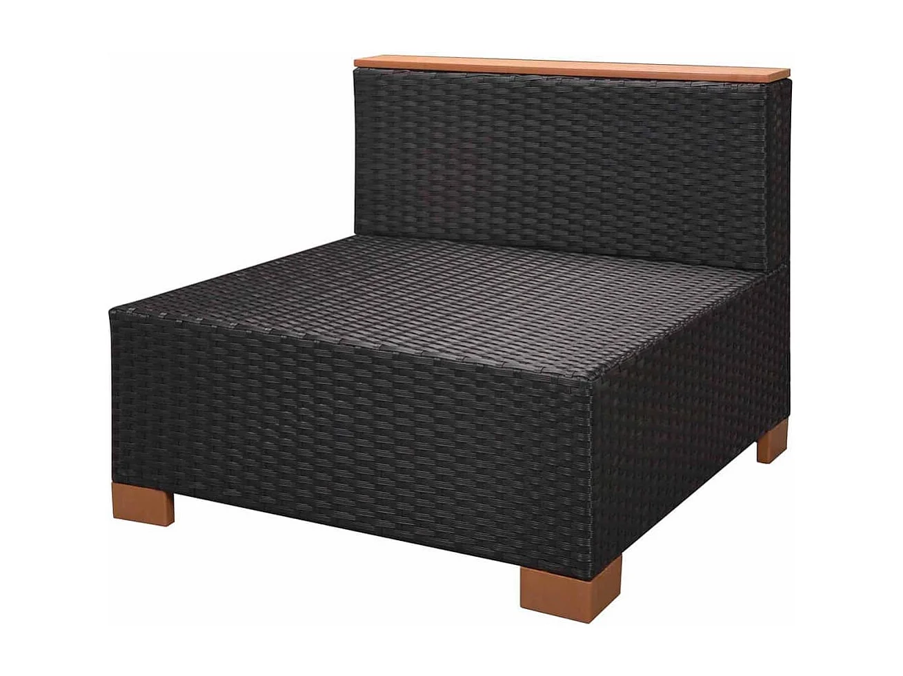 8 pcs conjunto lounge de jardim c/ almofadões vime PE preto